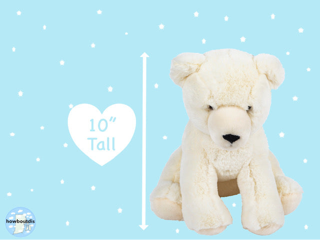 10 inch Earth Safe Polar Bear Plush Toy - Ultra Soft Plush - Great Gift or Prize - Soft Stuffed - Eco Friendly