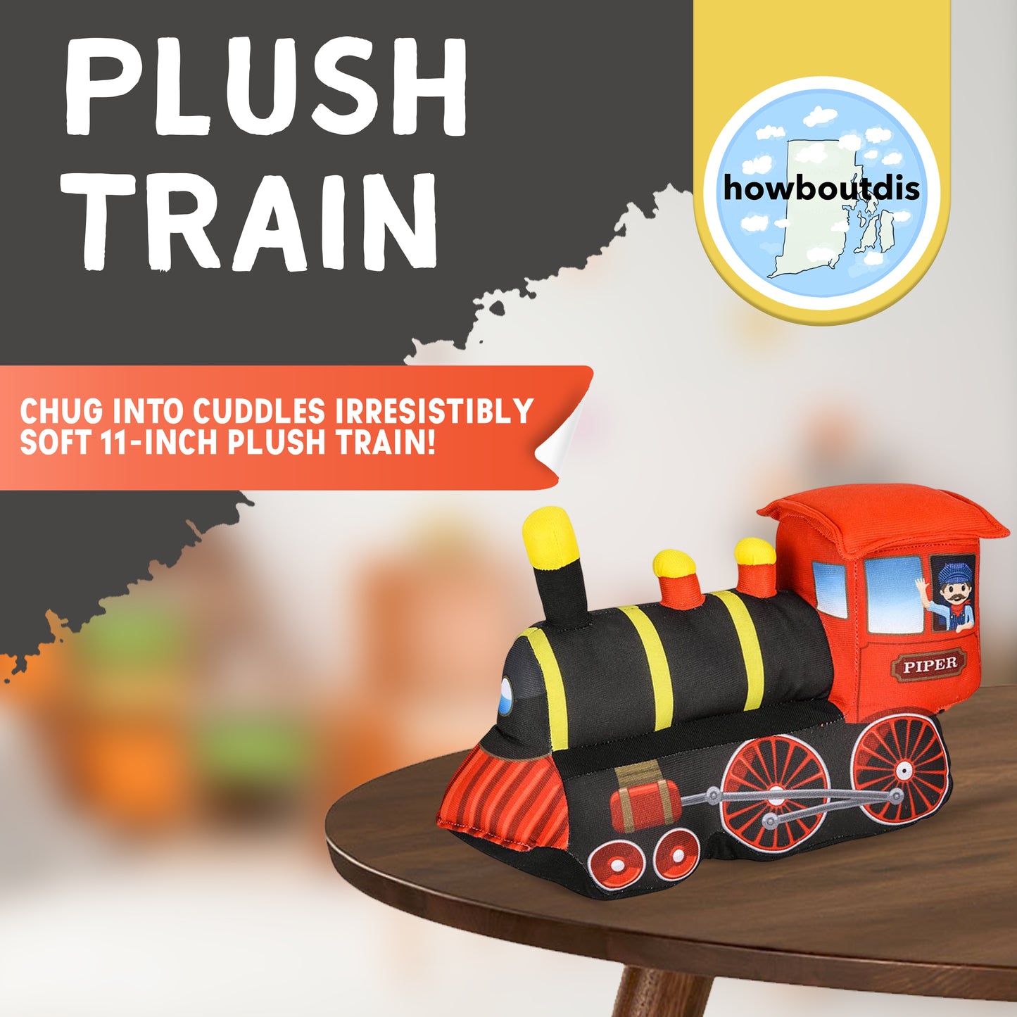 11 inch Plush Train - Adorable Train Stuffed Pillow - Great for Gifts or Game Prizes - Perfect to Cuddle or add to Nursery Decor - Must Have for Train Themed Celebrations - Age 0+