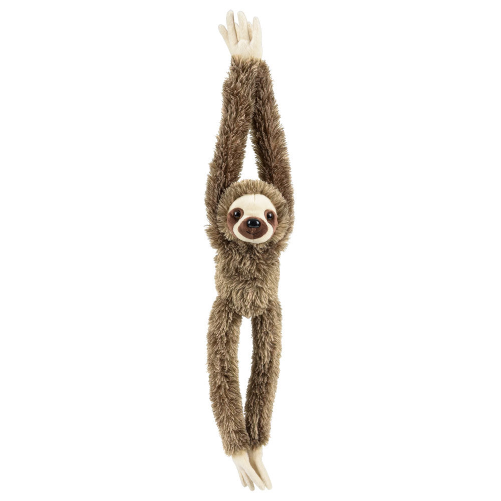 20 inch Brown Hanging Sloth - Stuffed Animal - Ultra Soft Plush - Hands and Feet Connect - Realistic Design - Great Gift or Prize