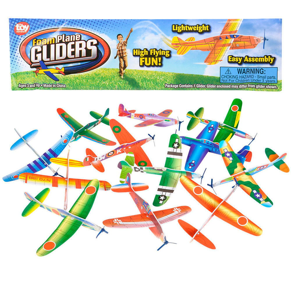 8 Inch Flying Glider Plane, Set of 12 Multicolor