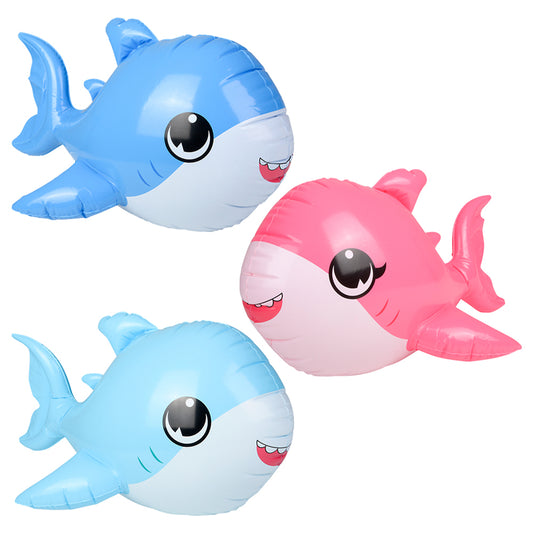 Roll over image to zoom in Three Pack of Fun 24 inch Inflatable Pup Sharks- Blue - Light Blue and Pink - Perfect for Birthday Parties Pool Parties or even Bathtub Play - Everyone will Love these Cute Inflates!