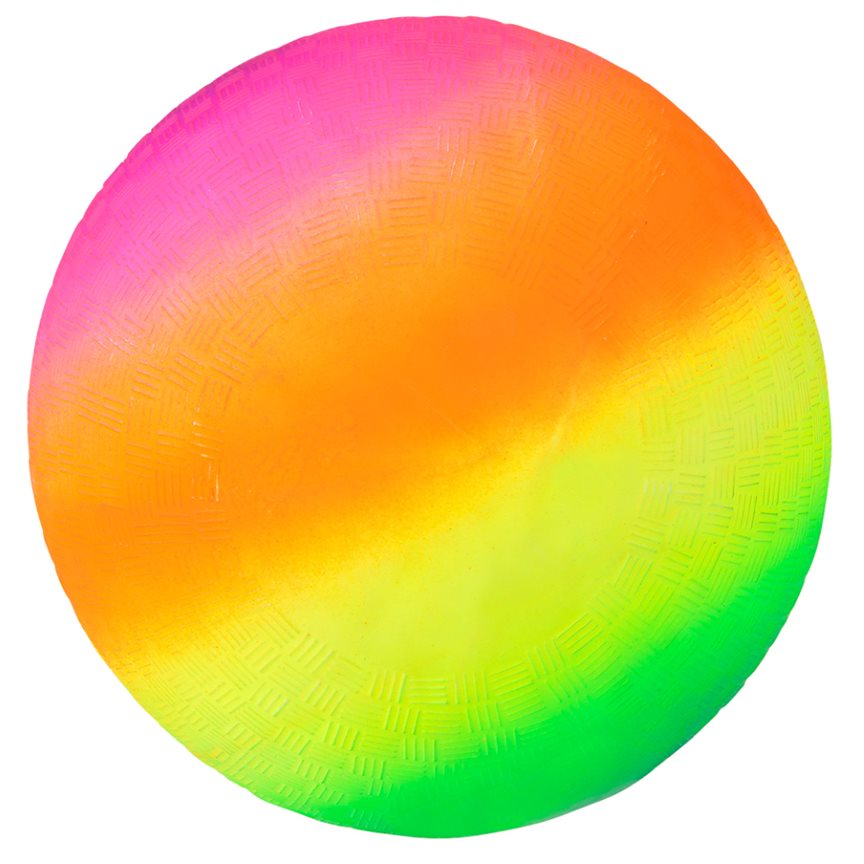 8.5 inch Rainbow Playground Ball for Kids - Bouncy 8.5 inch Rubber Ball - Four Square - Kickball - Beach Fun - Durable Outside Play Toys for Boys & Girls - Sold Deflated - Ages 2+