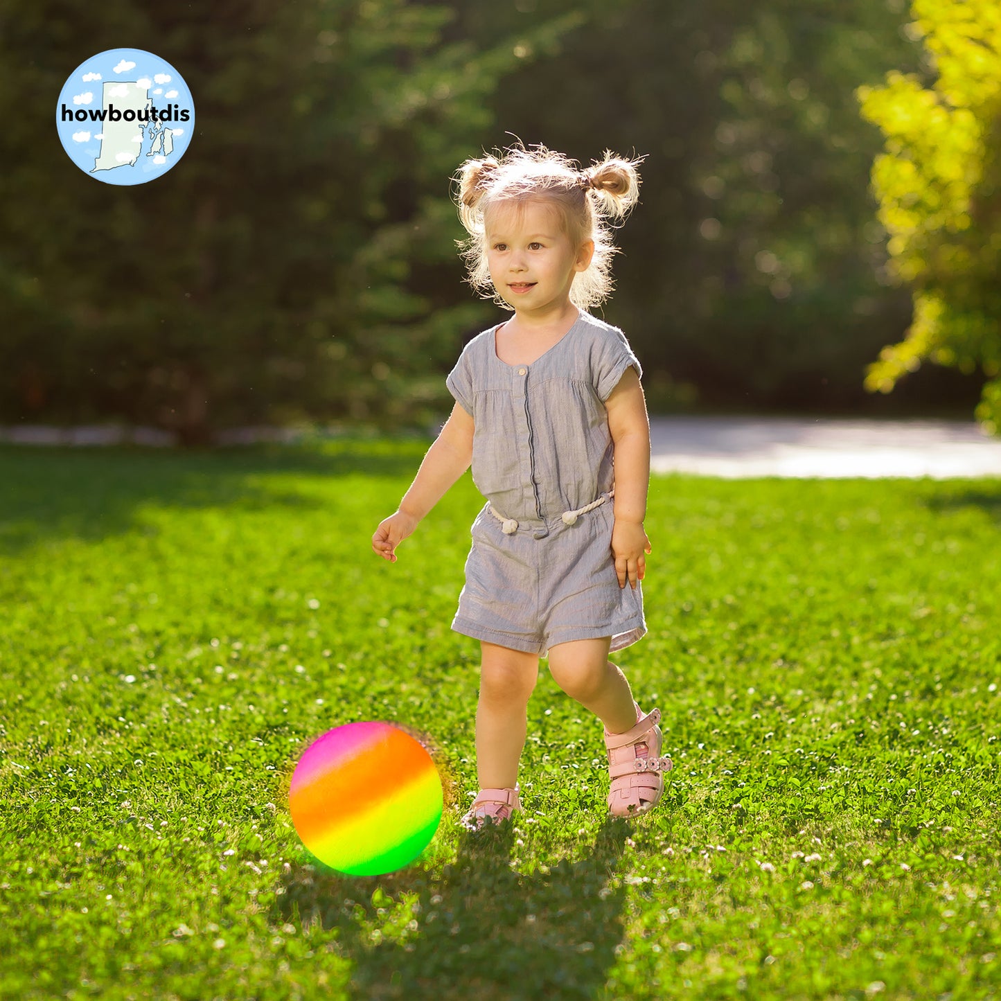 8.5 inch Rainbow Playground Ball for Kids - Bouncy 8.5 inch Rubber Ball - Four Square - Kickball - Beach Fun - Durable Outside Play Toys for Boys & Girls - Sold Deflated - Ages 2+