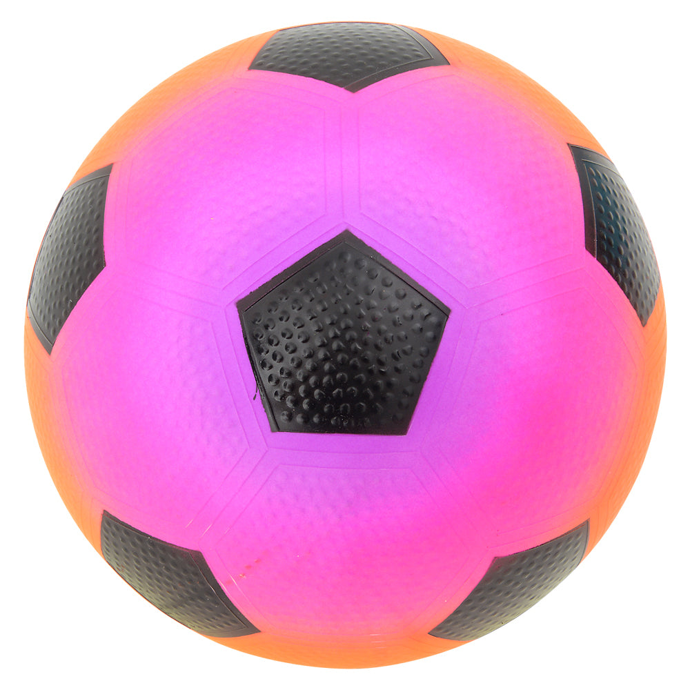 9 Inch Rainbow Inflatable Soccer Ball for Kids-Fun Backyard Game Ball- Bright Neon Color-Ages 3+