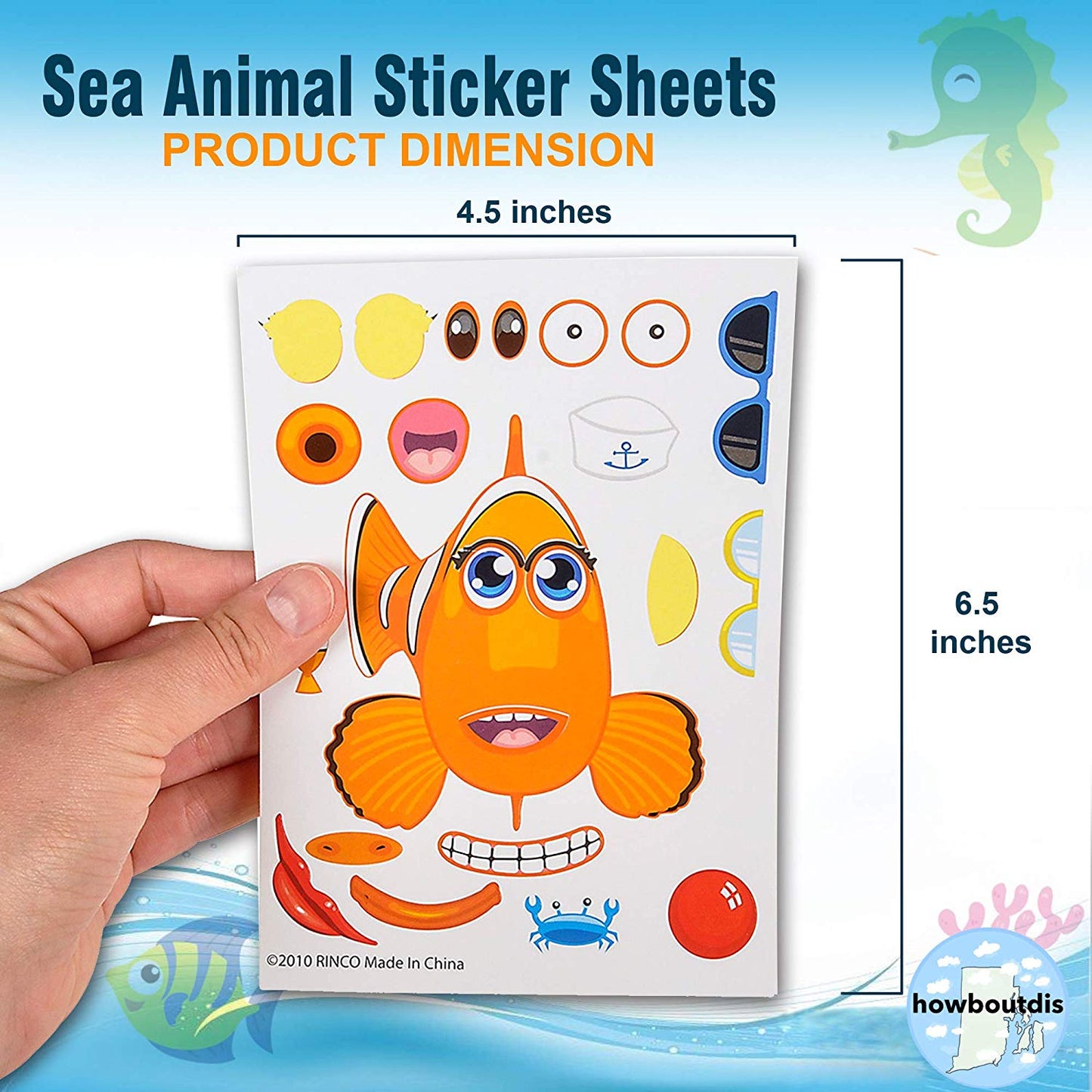 Make-a-Face Sea Life Sticker Set (48 Pieces)