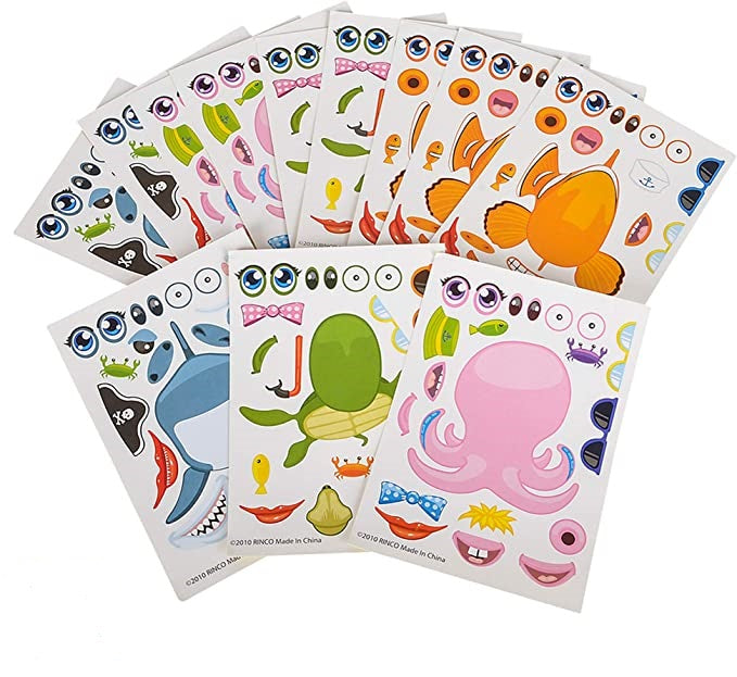 Make-a-Face Sea Life Sticker Set (48 Pieces)