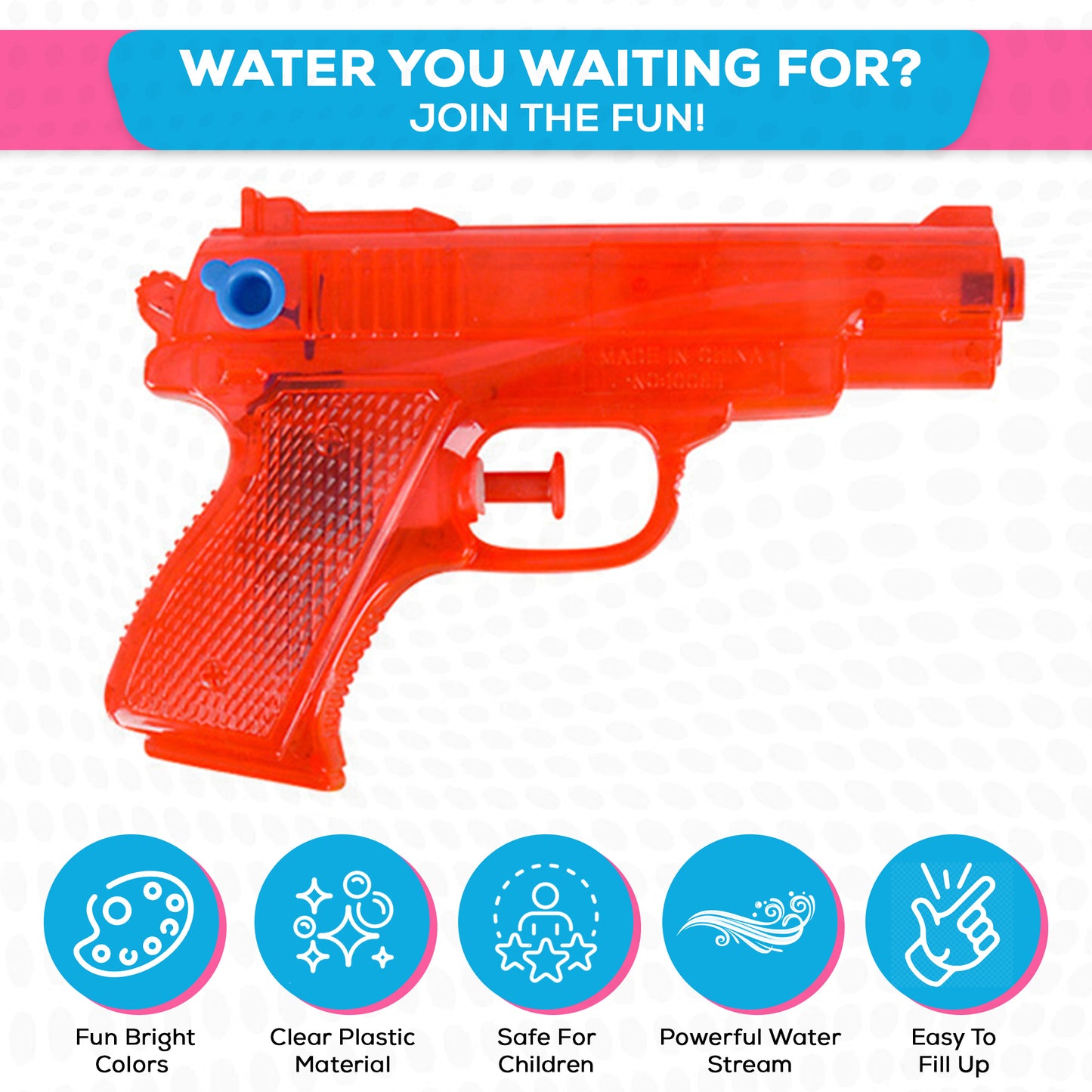 Water Squirter Pistols - Set of (12) 5.5 Inch Water Guns for Kids - Party Favors - Pool, Beach & Outdoor Fun - Prizes