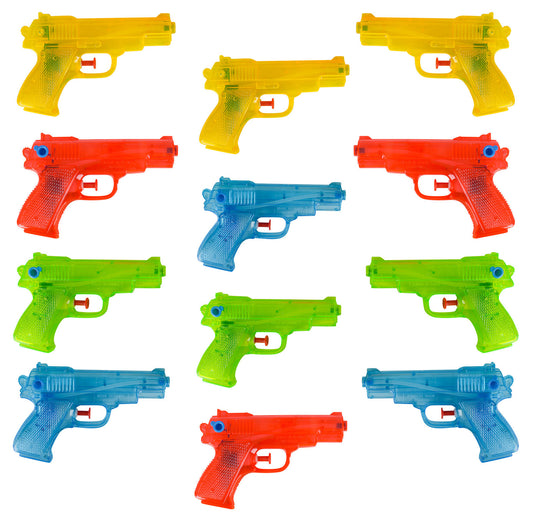 Water Squirter Pistols - Set of (12) 5.5 Inch Water Guns for Kids - Party Favors - Pool, Beach & Outdoor Fun - Prizes