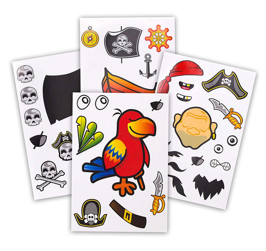 Make-A-Face Pirate Sticker Sets (24) Pieces)