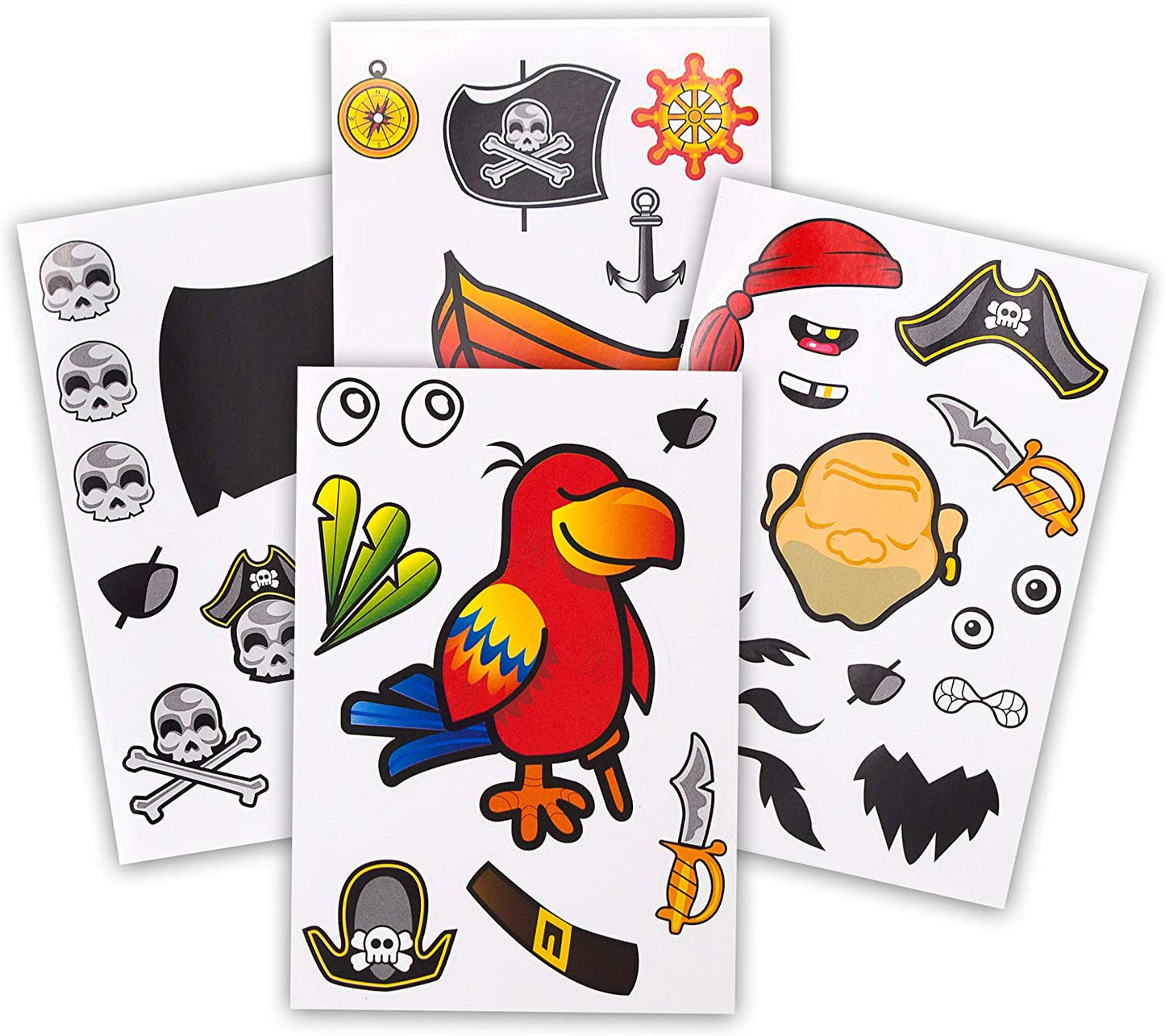 Make-A-Face Pirate Sticker Sets (24) Pieces)