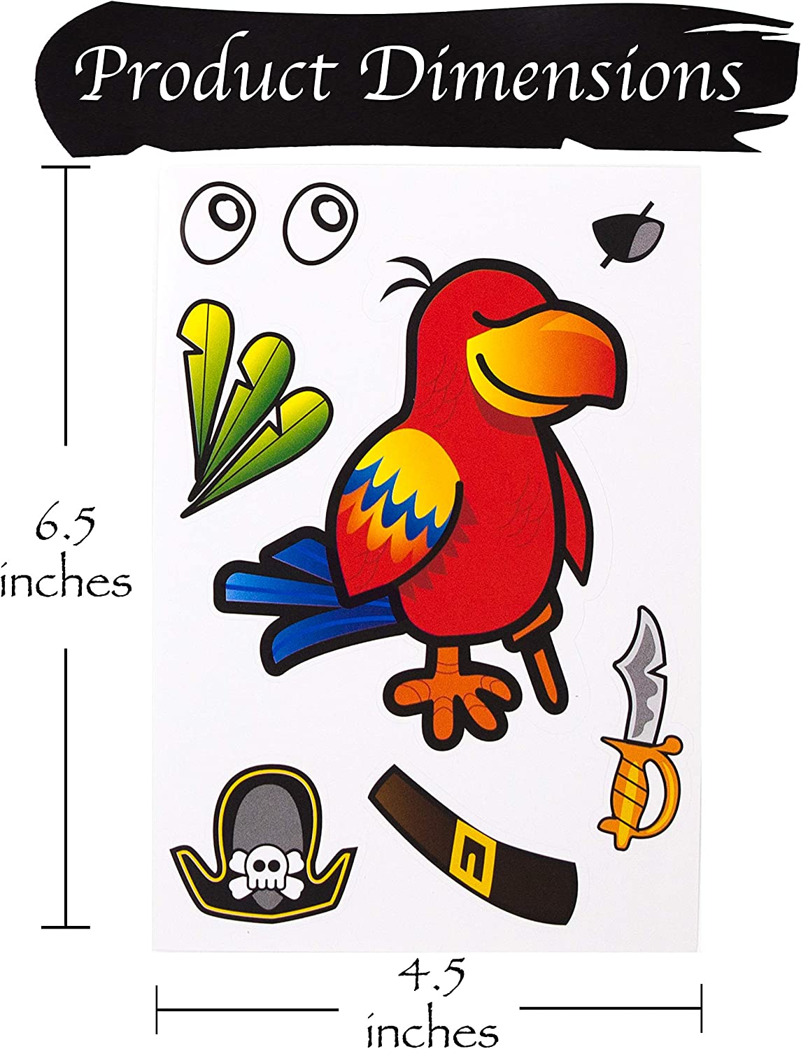 Make-A-Face Pirate Sticker Sets (24) Pieces)