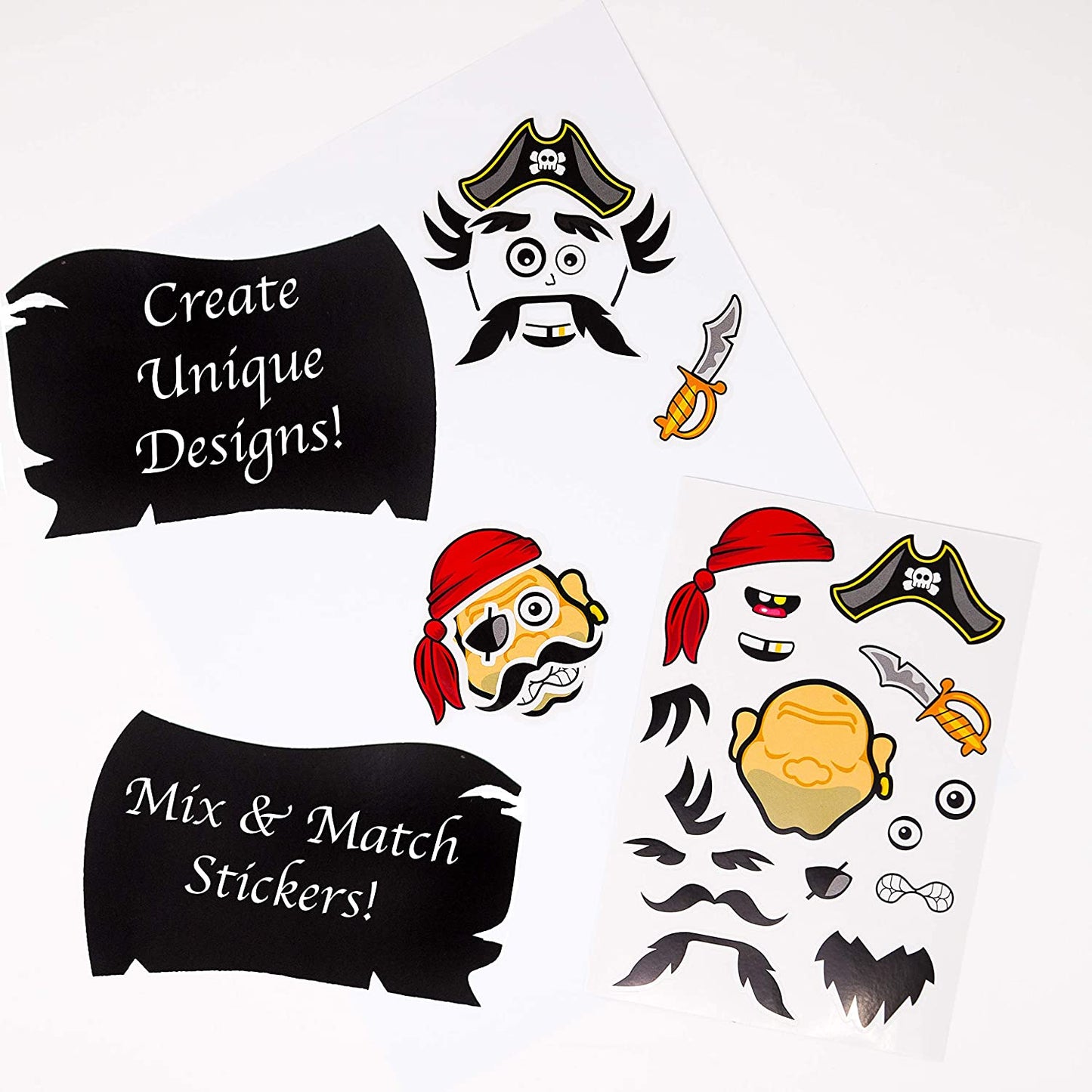 Make-A-Face Pirate Sticker Sets (24) Pieces)