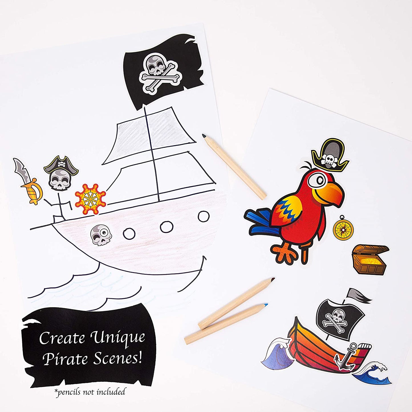 Make-A-Face Pirate Sticker Sets (24) Pieces)