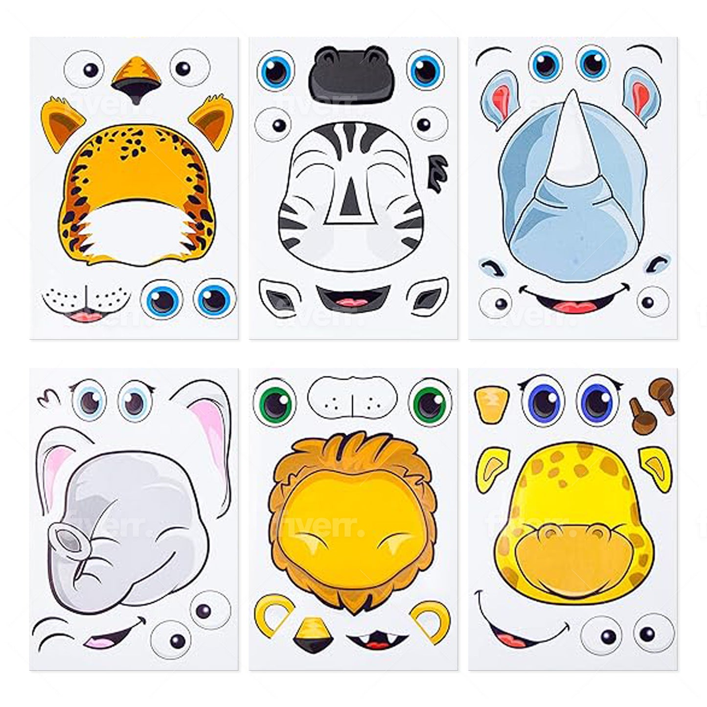 Make-A-Face Safari Sticker Set (48 Piece)