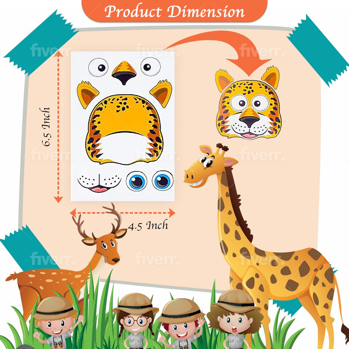 Make-A-Face Safari Sticker Set (48 Piece)