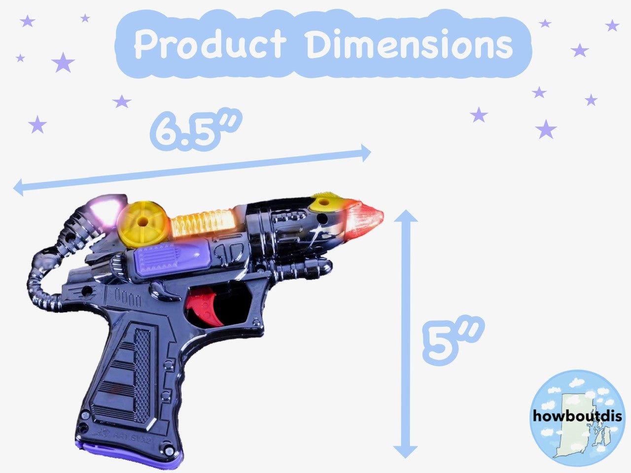 Toy Blaster Gun, Flashing Lights and Really Cool Sound Effects! Perfect for A Little Space Cowboy. Batteries Included