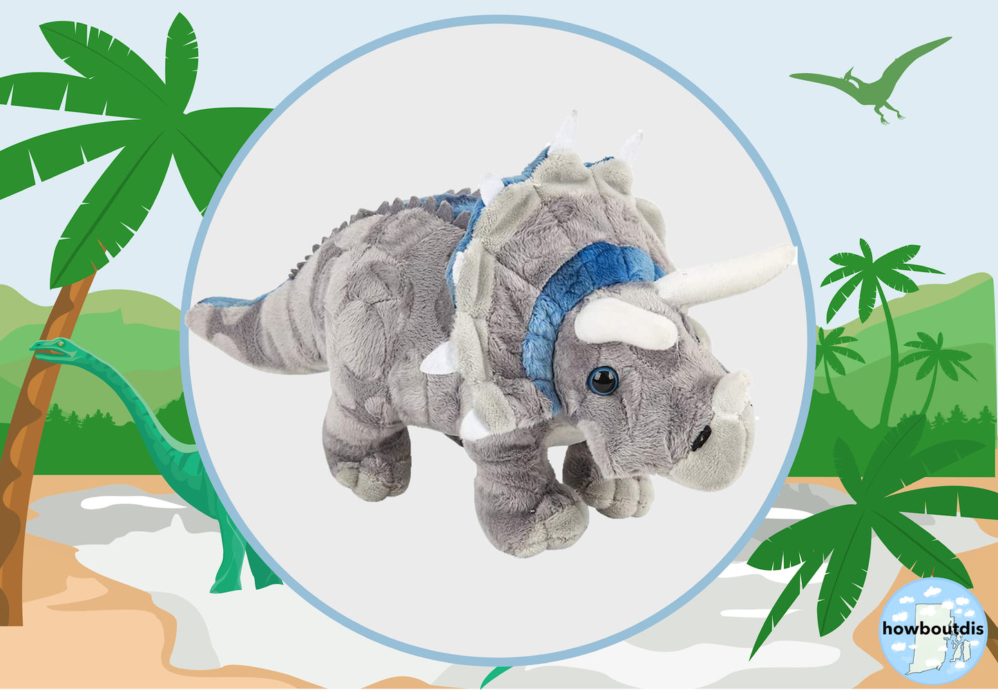 13 inch Triceratops Stuffed Dinosaur Plush - Dinosaur Stuffed Animal with Ultra Soft Plush Design - Great Prize or Gift for Someone Special